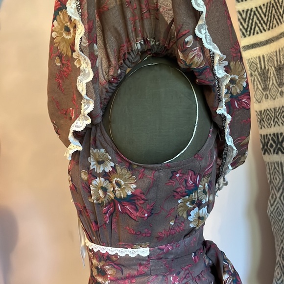 Vintage Gunne Sax A-Line Cotton-Blend Dress Cottagecore/Prairie - Picture 10 of 13